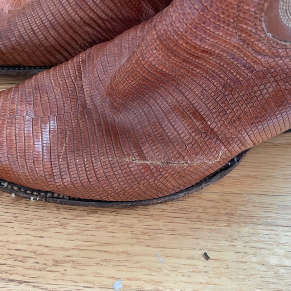 Bottes vintage Tony Lama en lézard : style western noir (9,5 D